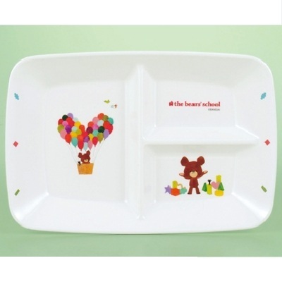 メラミン食器 子供食器 くまのがっこう 三切プレート M-1360J