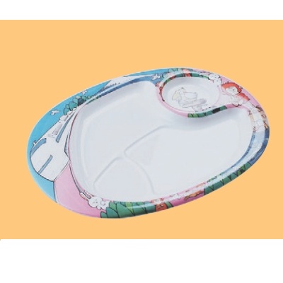 子供食器 プレート おとぎの国小判ランチ皿ピンク 