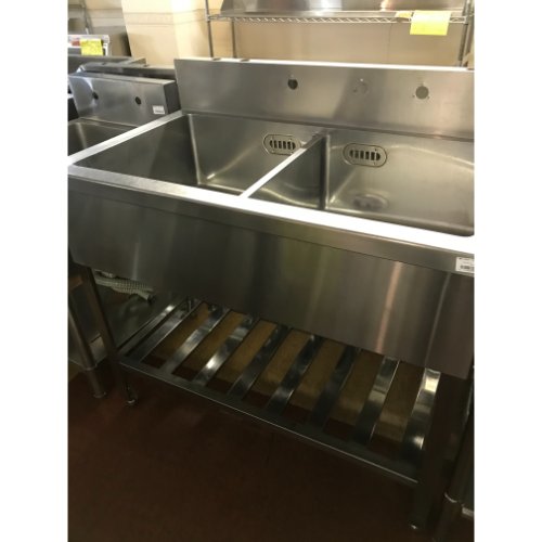 二槽シンク BGあり 幅1000×奥行600×高さ850 【松山店在庫】