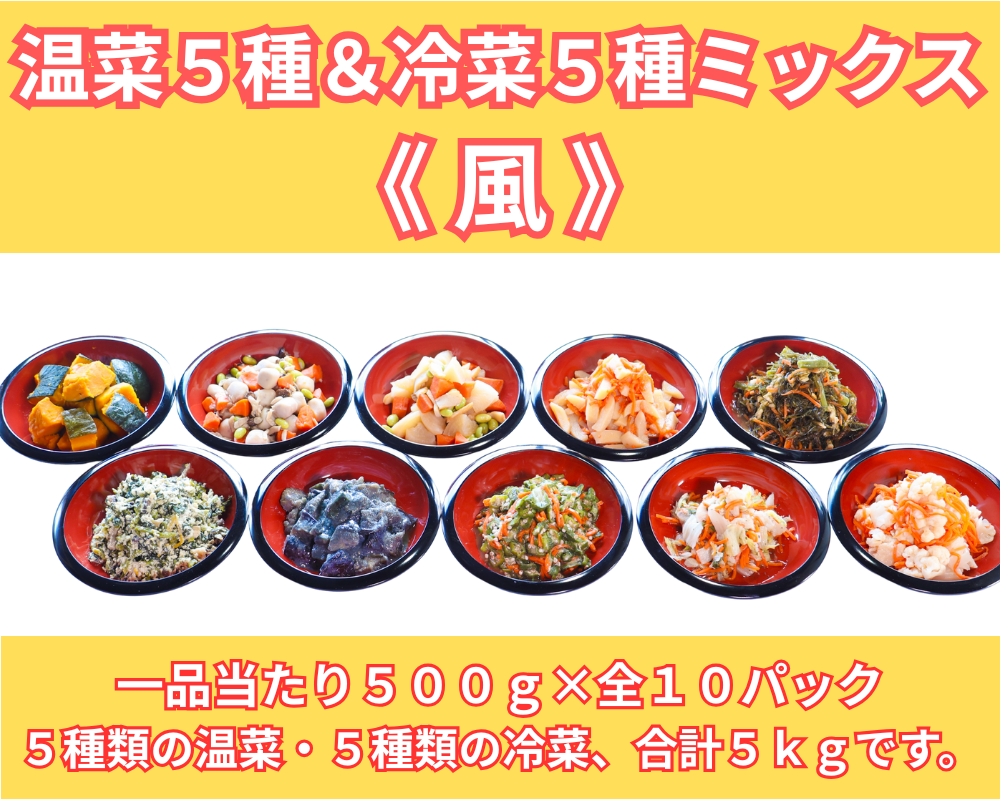 温菜５種＆冷菜５種セット《風》