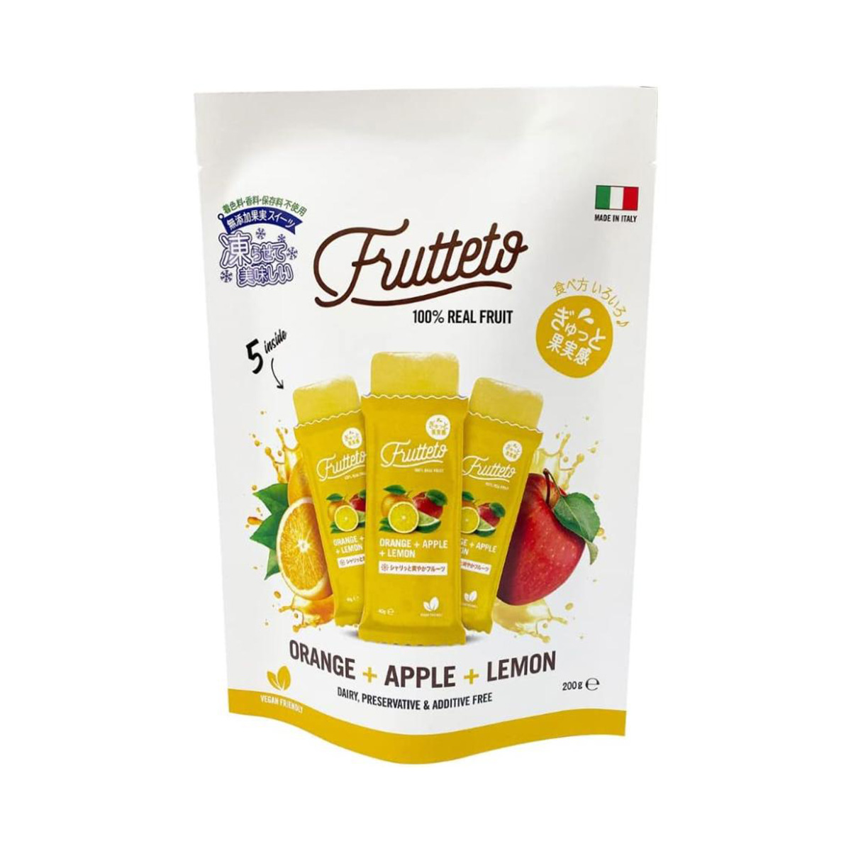 フルッテート アイスキャンディ アップル＆オレンジ＆レモン 5袋入り (FRUTTETO)