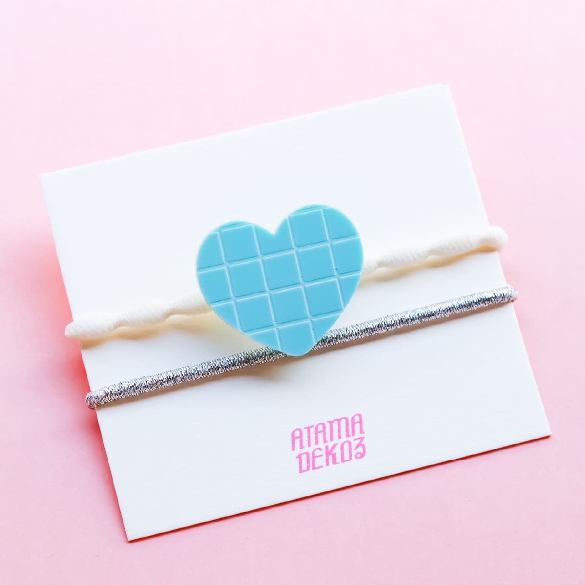 ハートヘアゴム（チェック）