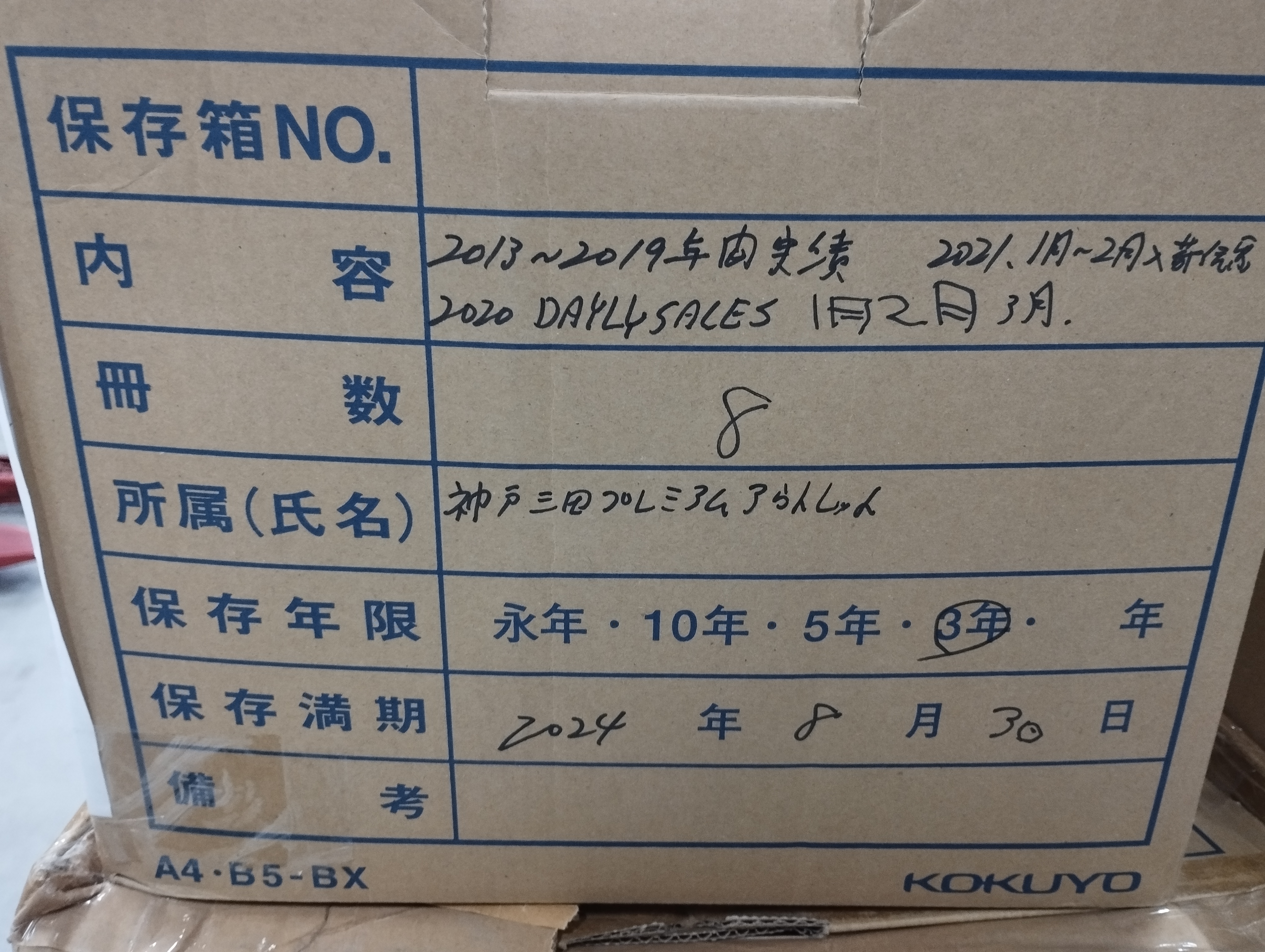 2013～2019年間実績、2020DAYLY　SALES　１～3月、他