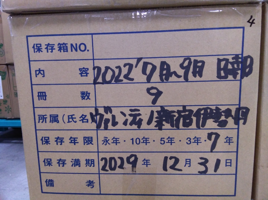 2022年度7月～9月度 日報　9冊　新宿伊勢丹