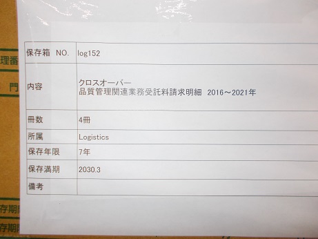 クロスオーバー品質管理関連業務受託料請求明細　2016～2021年