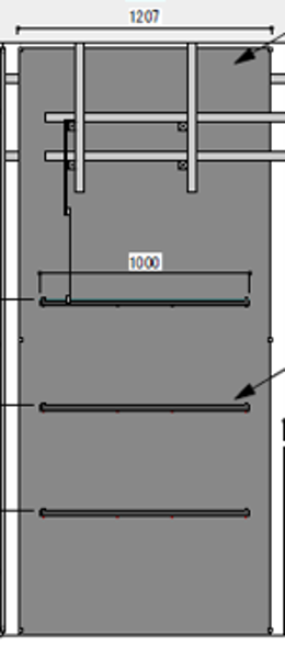 LED Light 3 Shelf x 2 Set with Laminated Panel/LEDライト3段棚 x 2 Setと化粧板背面パネル(廃棄)