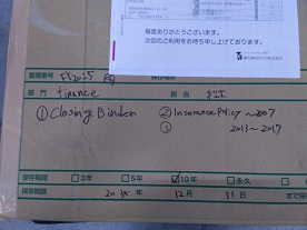 ①Closing Binden ②Insurance Pol:LT～2007 ③2013～2017
