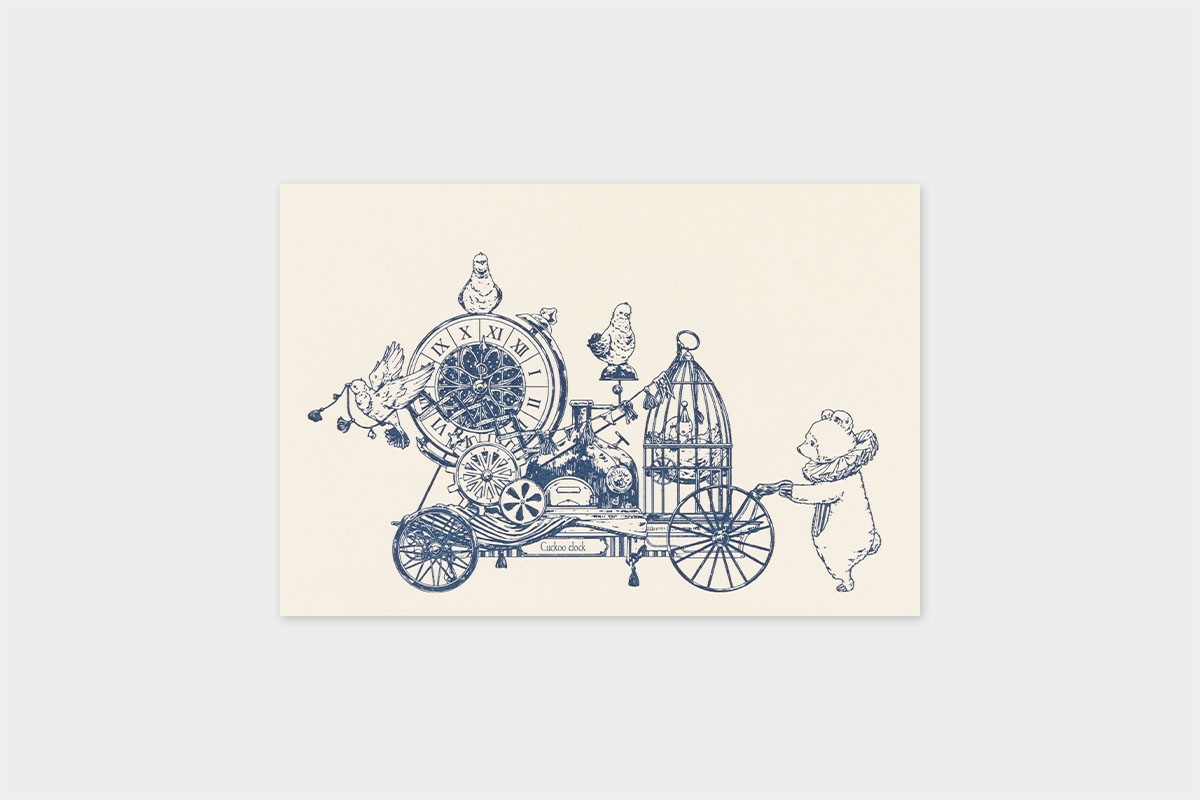 monpoche 「クマの鳩時計」 ポストカード