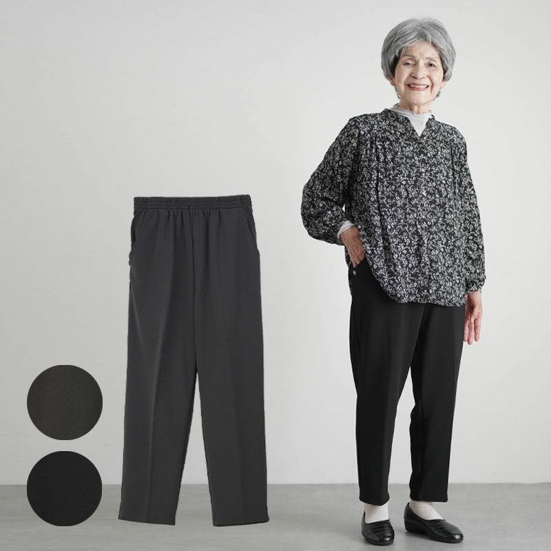 秋冬用 ちりめん素材 裏起毛 ストレッチパンツ 股下60cm