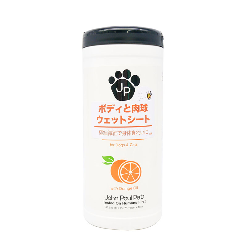 John Paul Pet Japan　ボディー＆肉球ウェットシート　４５枚入り