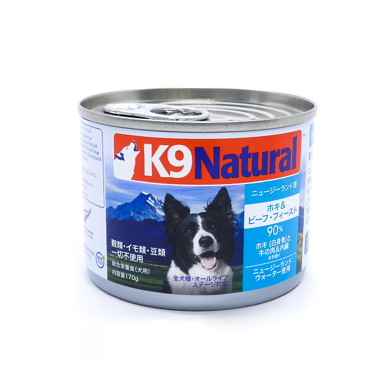 Ｋ９Ｎａｔｕｒａｌ　ドッグ缶　ホキ＆ビーフ・フィースト