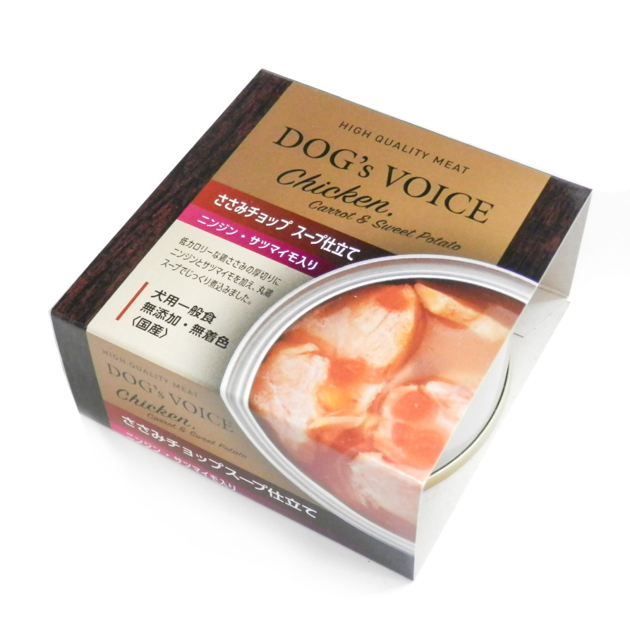 ヴォイス　ドッグ缶　ササミチョップ　人参・サツマイモ