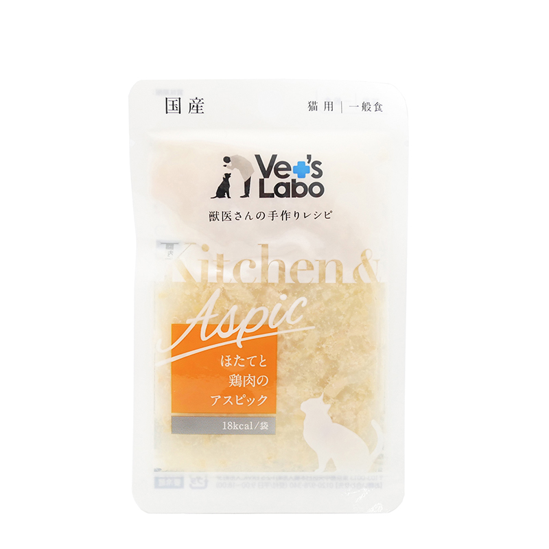 ジャパンペットコミュニケーションズ　Kitchen&Aspic　ほたてと鶏肉のアスピック