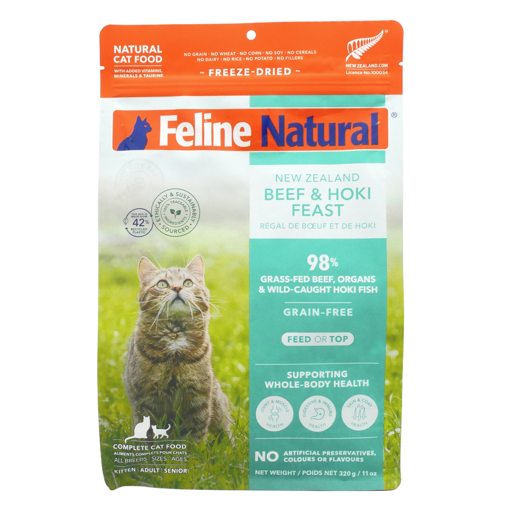 Ｋ９Ｎａｔｕｒａｌ　FelineNatural　フリーズドライ　ビーフ＆ホキ・フィースト