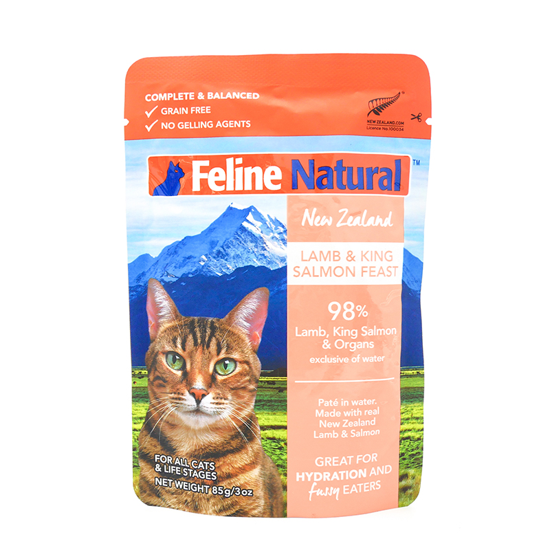Ｋ９Ｎａｔｕｒａｌ　FelineNatural　プレミアムパウチ　ラム＆キングサーモン・フィースト