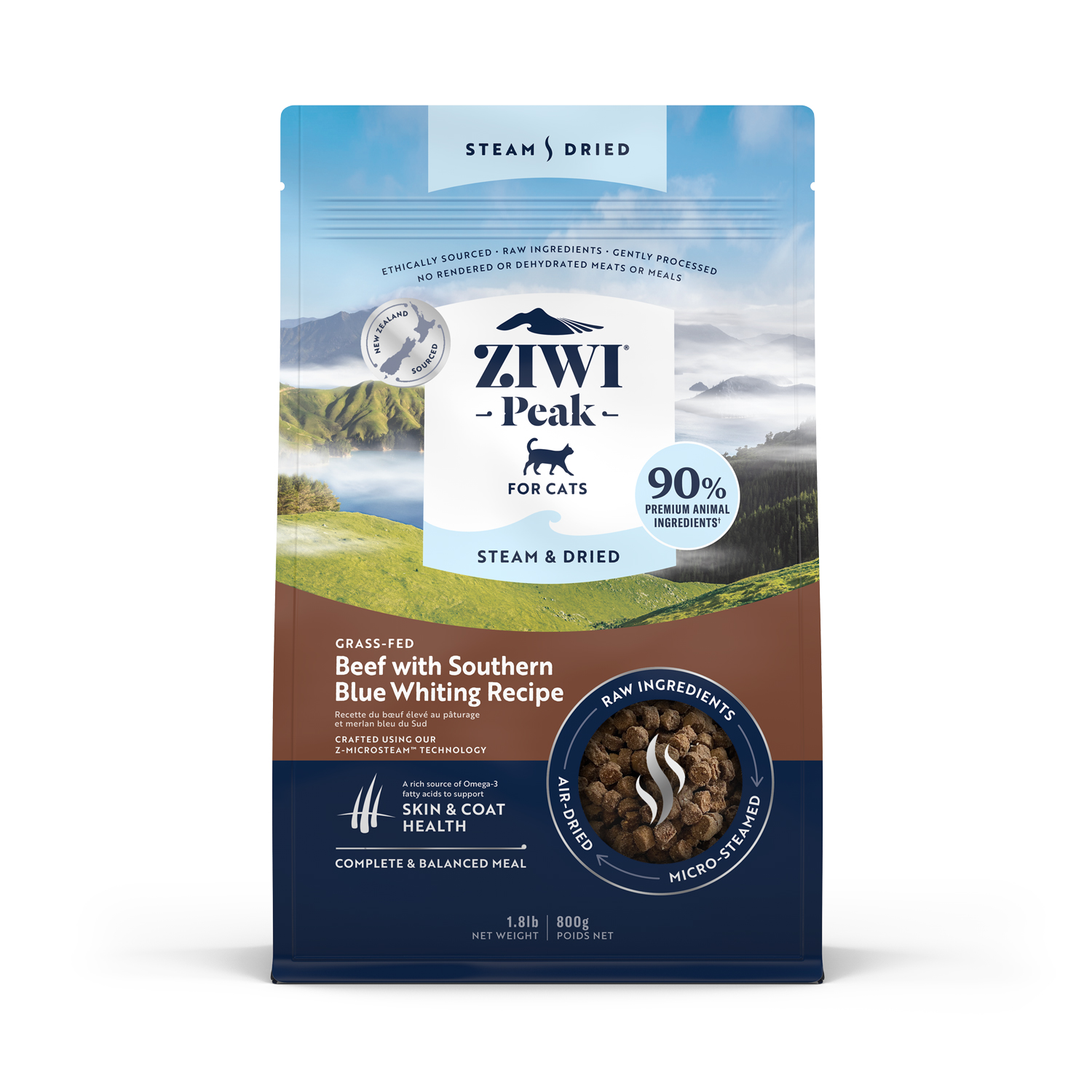 Ｚｉｗｉ Ｐｅａｋ　スチーム＆ドライ　キャットフード　ビーフ