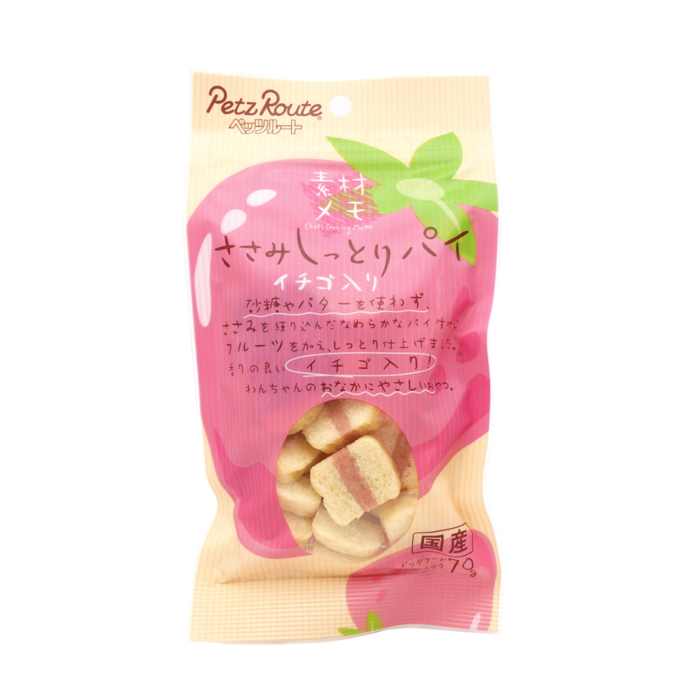 ペッツルート　素材メモ　ササミしっとりパイ　イチゴ入