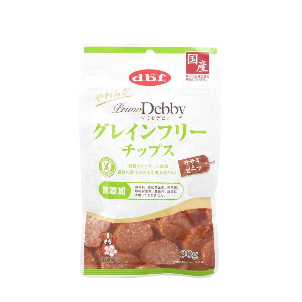 d.b.f.　プリモデビィ　グレインフリーチップス　ササミ＆ビーフ