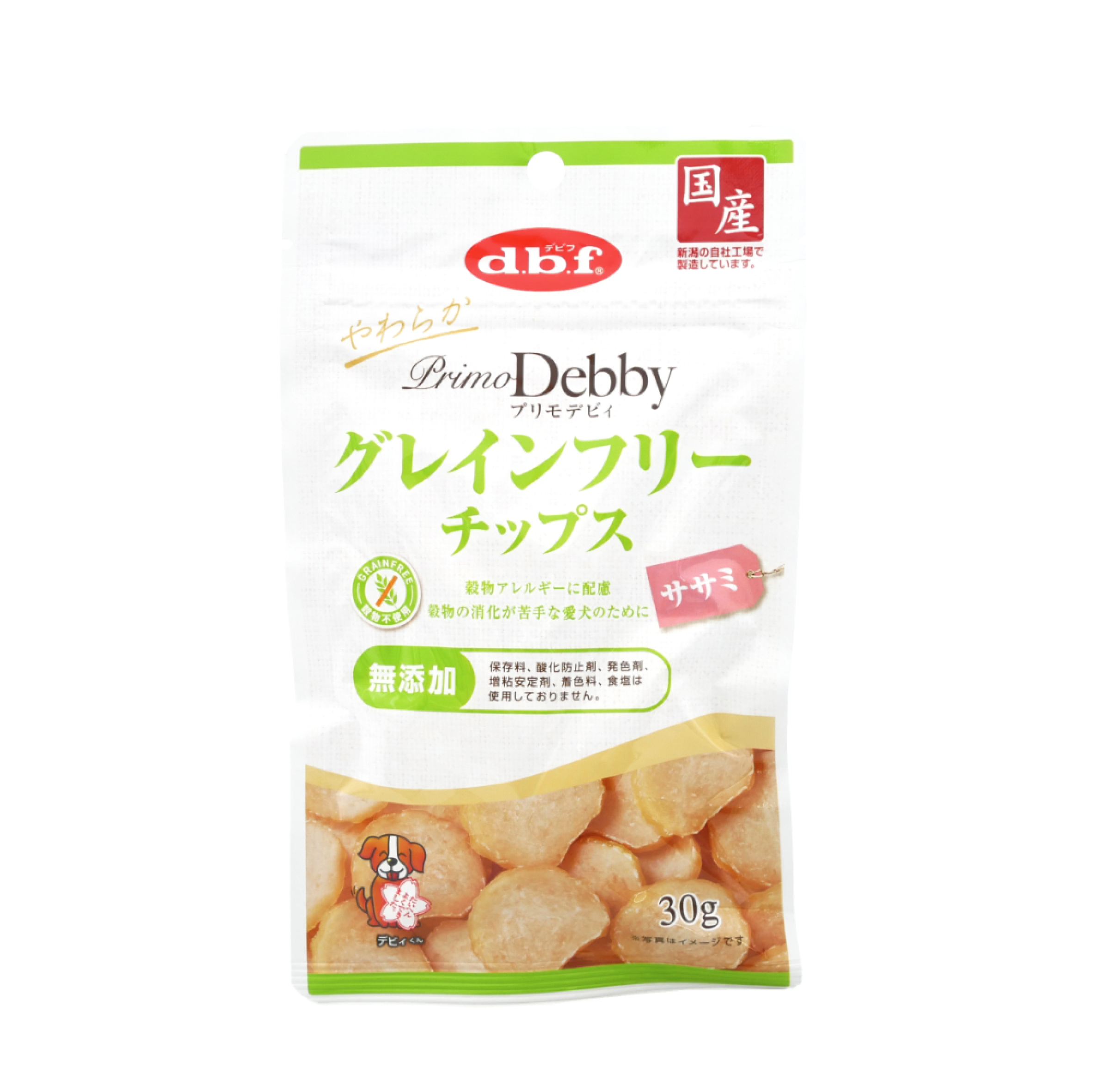 d.b.f.　プリモデビィ　グレインフリーチップス　ササミ