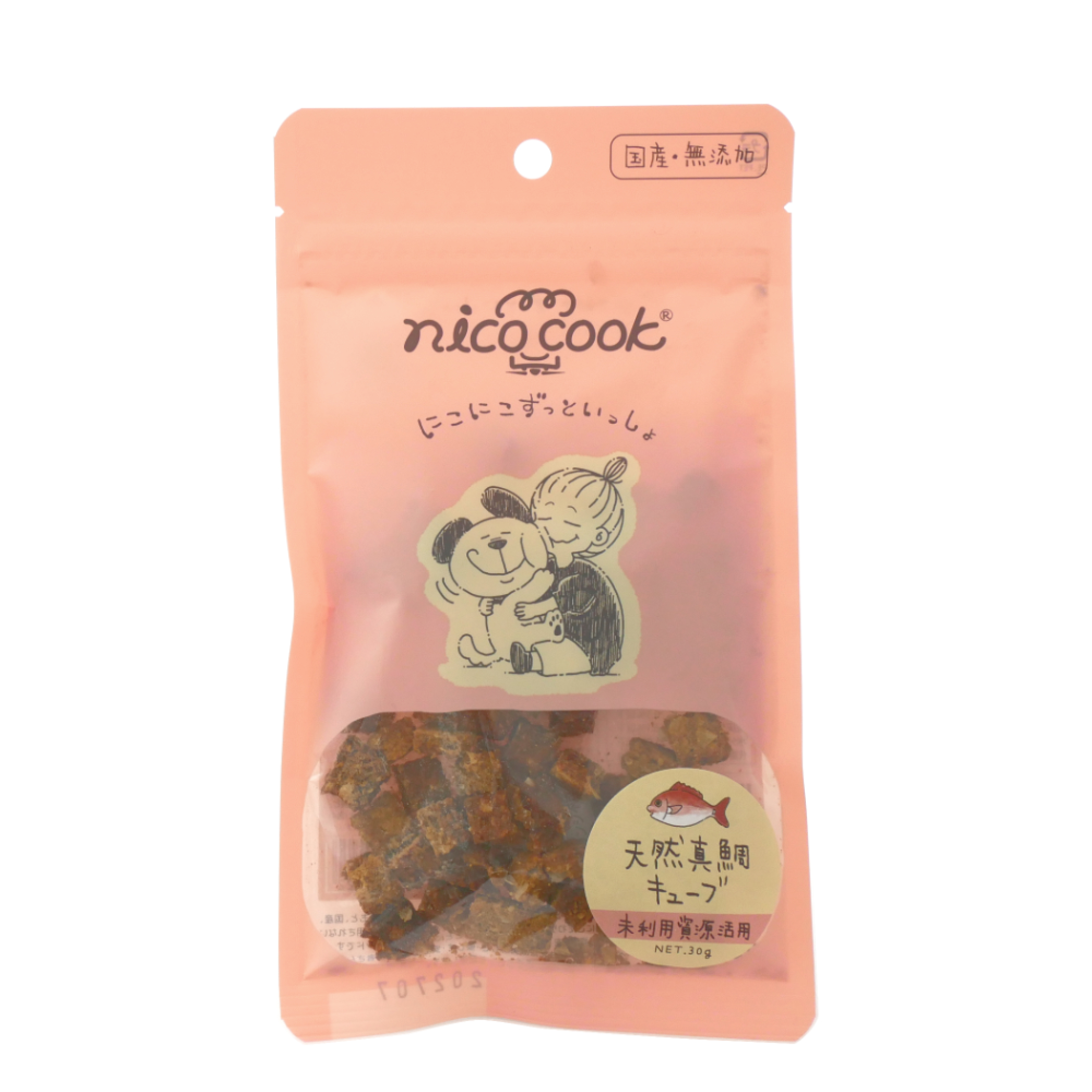 マルカイ　ｎｉｃｏ　ｃｏｏｋ　天然真鯛キューブ　犬猫用