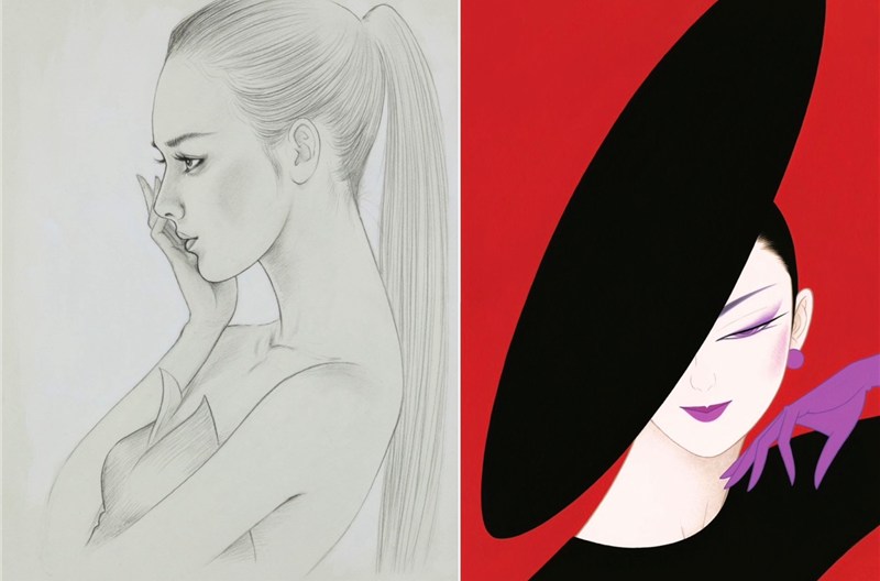 50周年記念版画シート「明日をみつめて」・「黒い帽子の貴婦人」