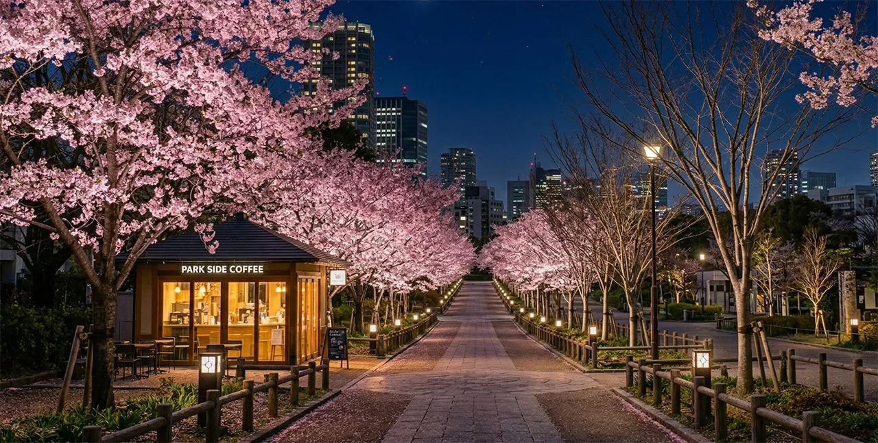 春｜桜の花を引き立てる、淡いピンク色の光