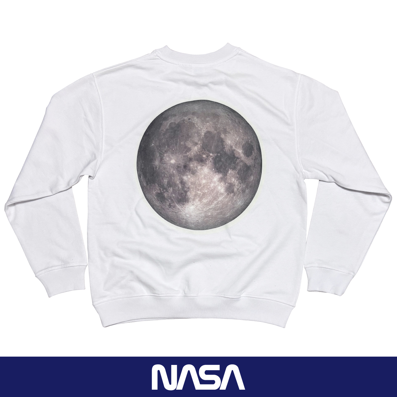 【蓄光】SWEAT SHIRT スウェット / NASA-MOON-WHITE