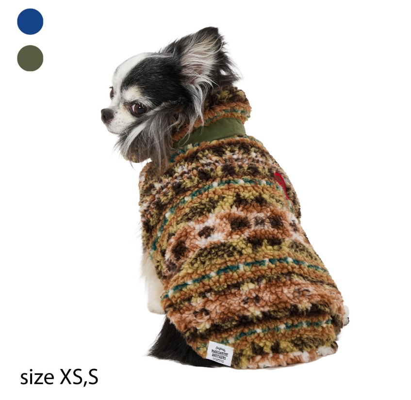 マンダリンブラザーズ REVERSIBLE BOA VEST リバーシブルボアベスト
