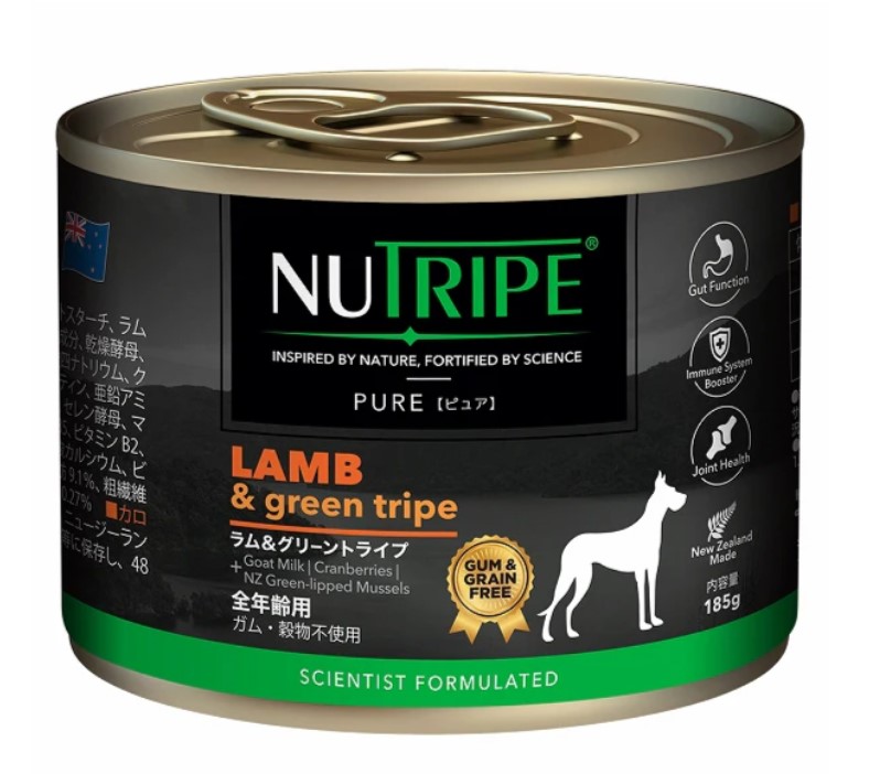 ニュートライプ PURE ラム＆グリーントライプ 185g 総合栄養食 全年齢 犬用