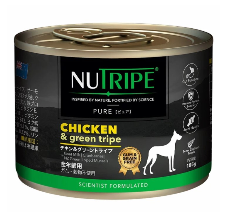 ニュートライプ PURE チキン＆グリーントライプ 185g 総合栄養食 全年齢 犬用