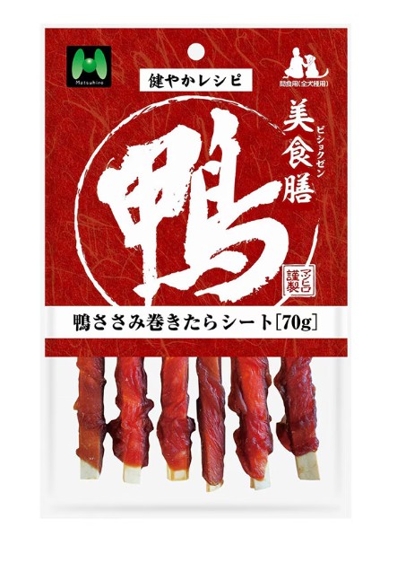マツヒロ 美食膳 鴨ささみ巻きたらシート 70g