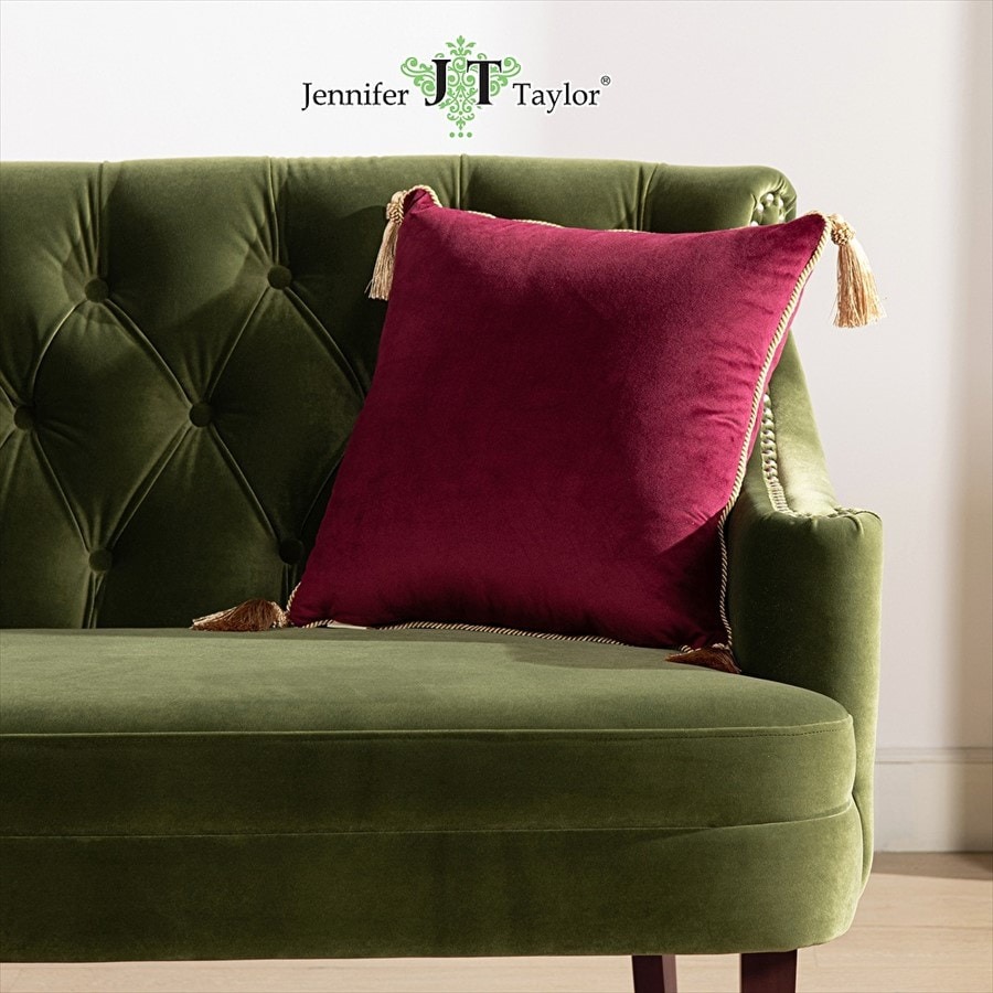 ジェニファーテイラー クッション ベロアボルドー 45×45cm