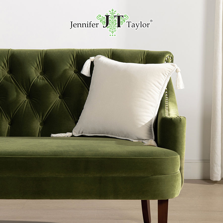 ジェニファーテイラー クッション ベロアベージュ 45×45cm