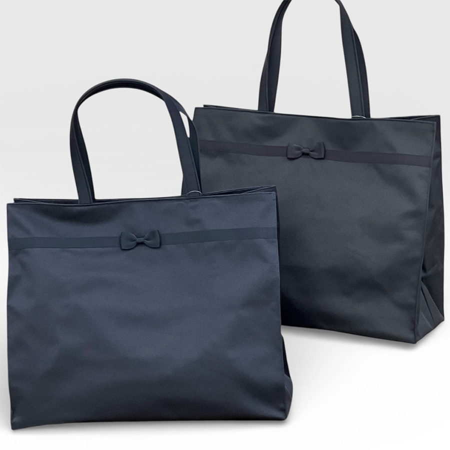 日本製 A4対応 リボン付き 横型トートバッグ マグホック付き