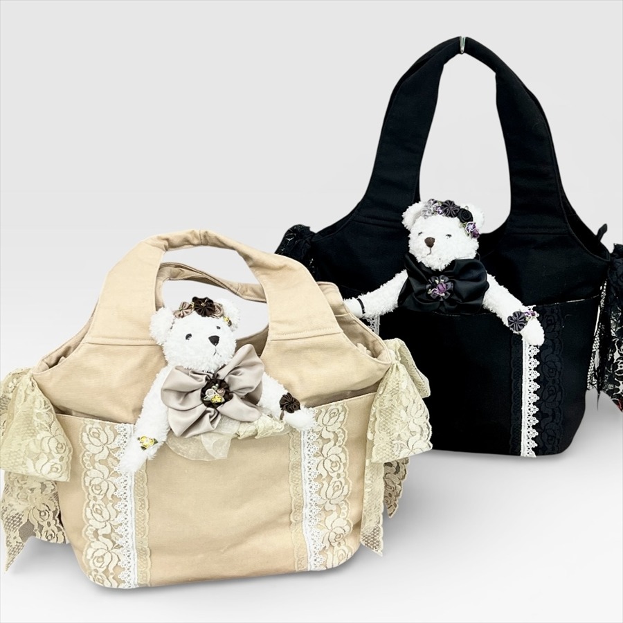 フェアリーベア 繰手トートバッグ レース＆リボン