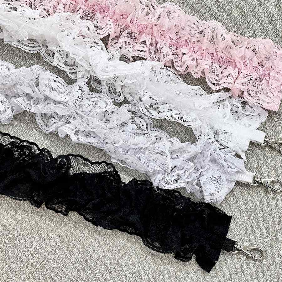 日本製 レースフリルストラップ スマホショルダー 対応