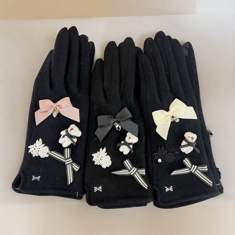 ミニクマちゃん カシミヤ入りグローブ スマホ対応