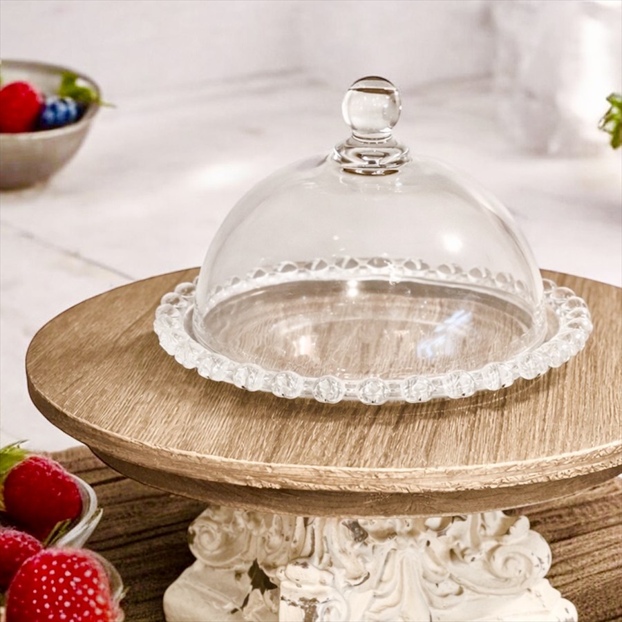 ガラスドーム コンポート プレート付き