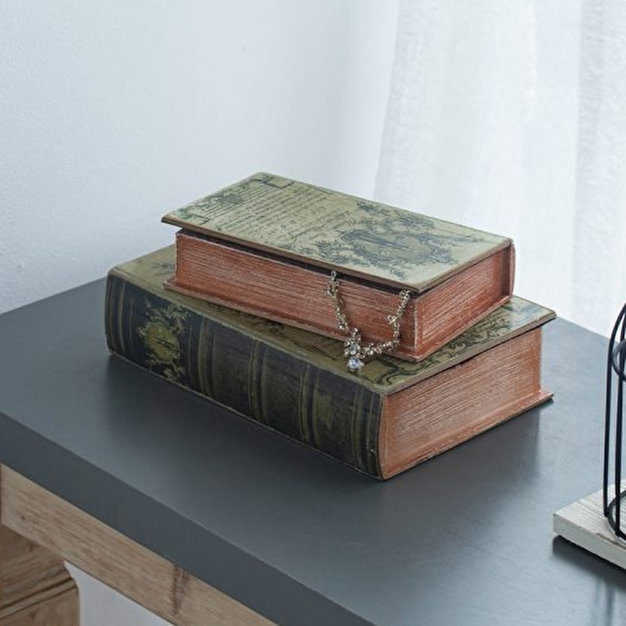 クラシック 本型 小物入れ インテリアブック 2個セット