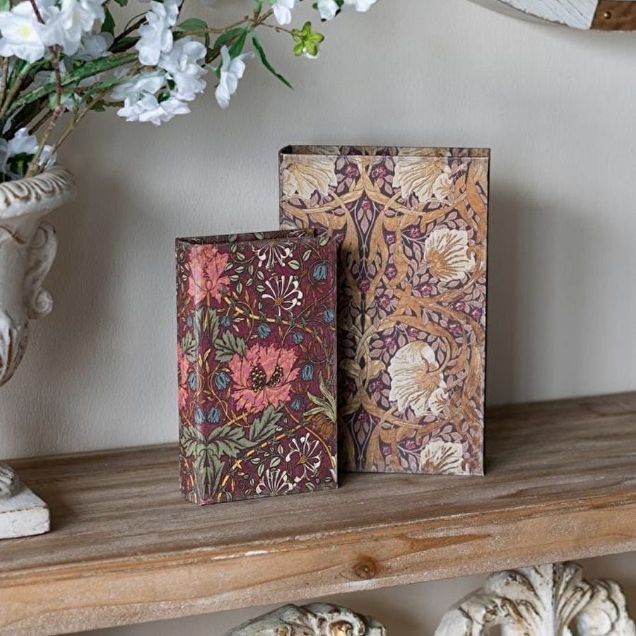 クラシック 本型 小物入れ 花柄 2個セット