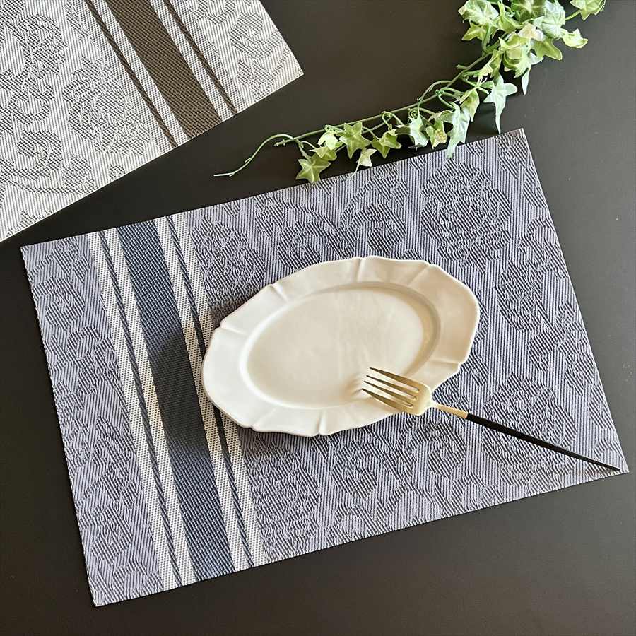 【2色展開】ダマスクランチョンマット 45x30cm