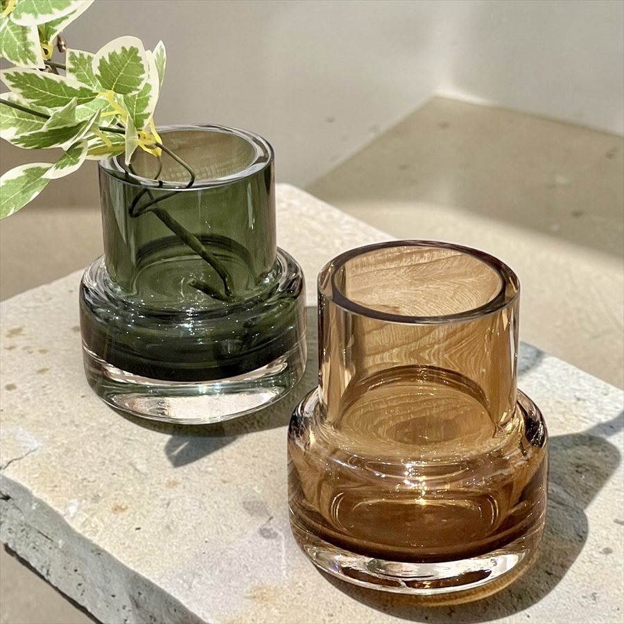 ガラス花瓶 フラワーベース モダン 10.5cm