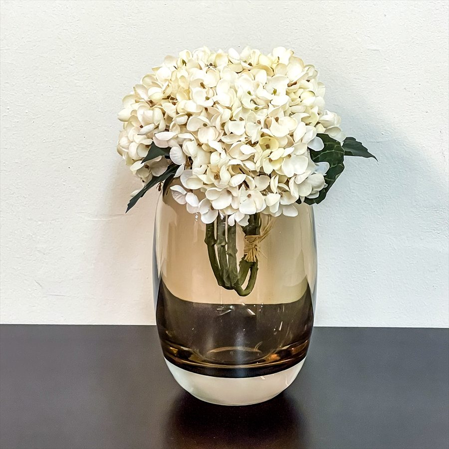 アンバー ナチュラルガラスフラワーベース 花瓶 19cm