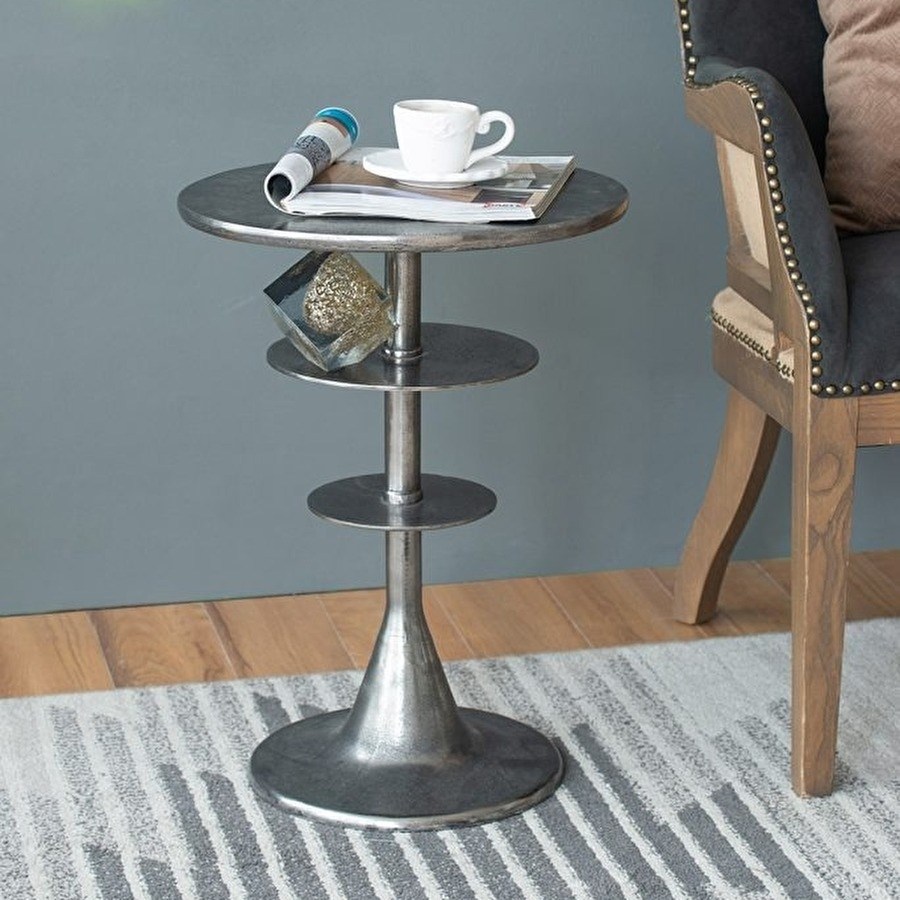 サイドテーブル アルミニウム 丸型 高さ55cm