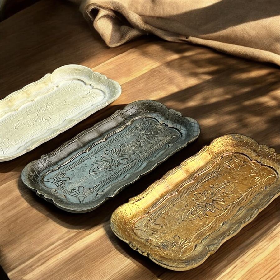 3色展開 トレイ 小物入れ  ホワイト ゴールド ブラック