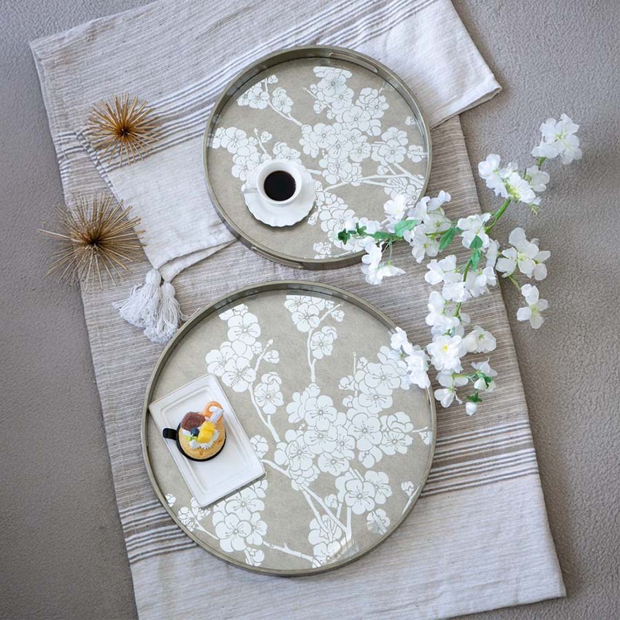 トレイ 花柄 2セット