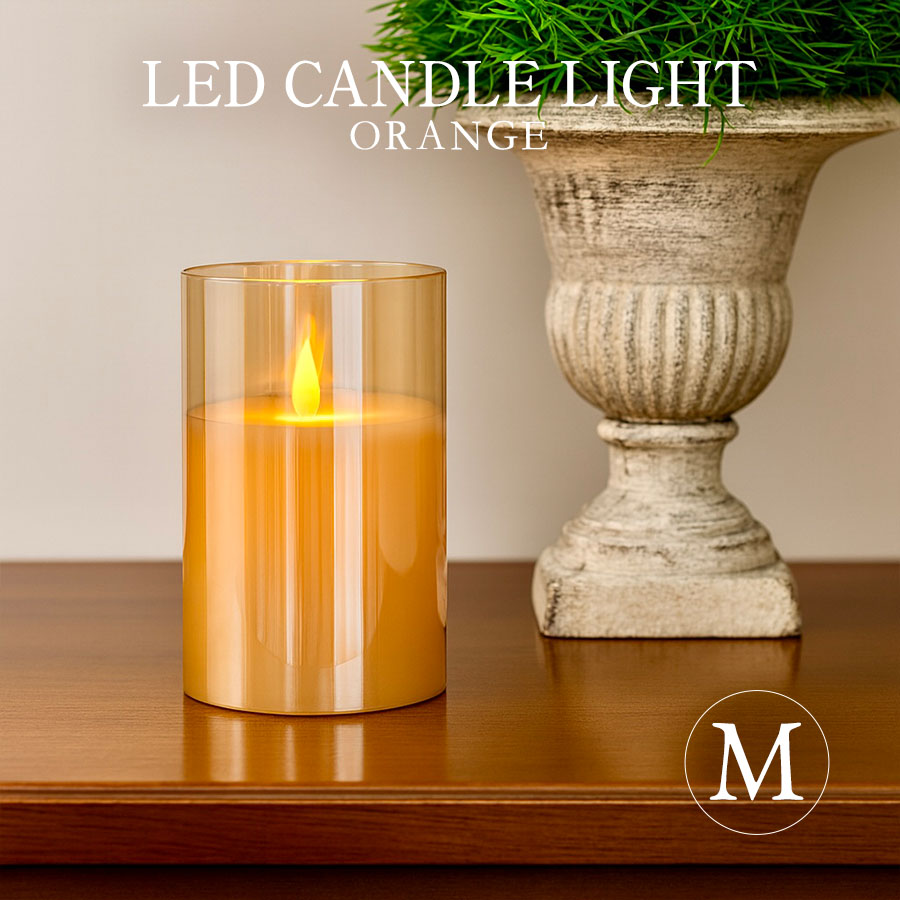 LEDキャンドルライト オレンジ Mサイズ
