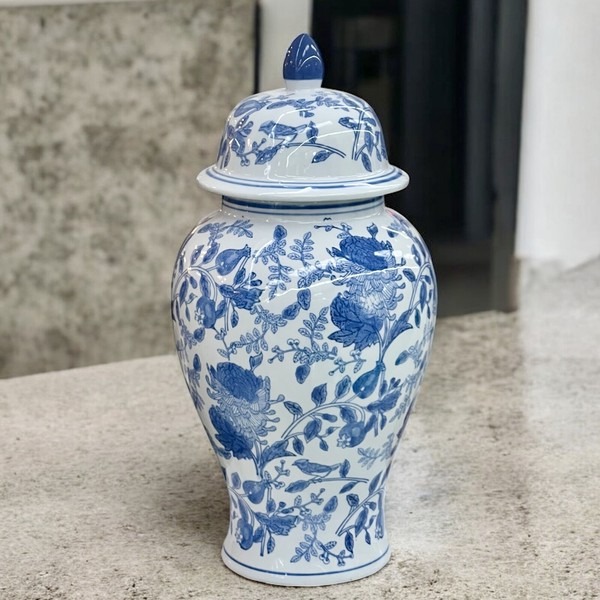 シノワズリ 花瓶 磁器 高さ49cm