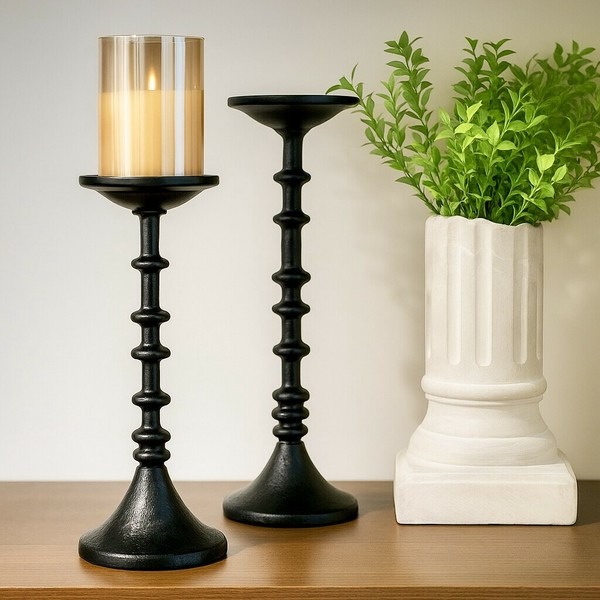 2サイズ展開 アイアン製 キャンドルホルダー