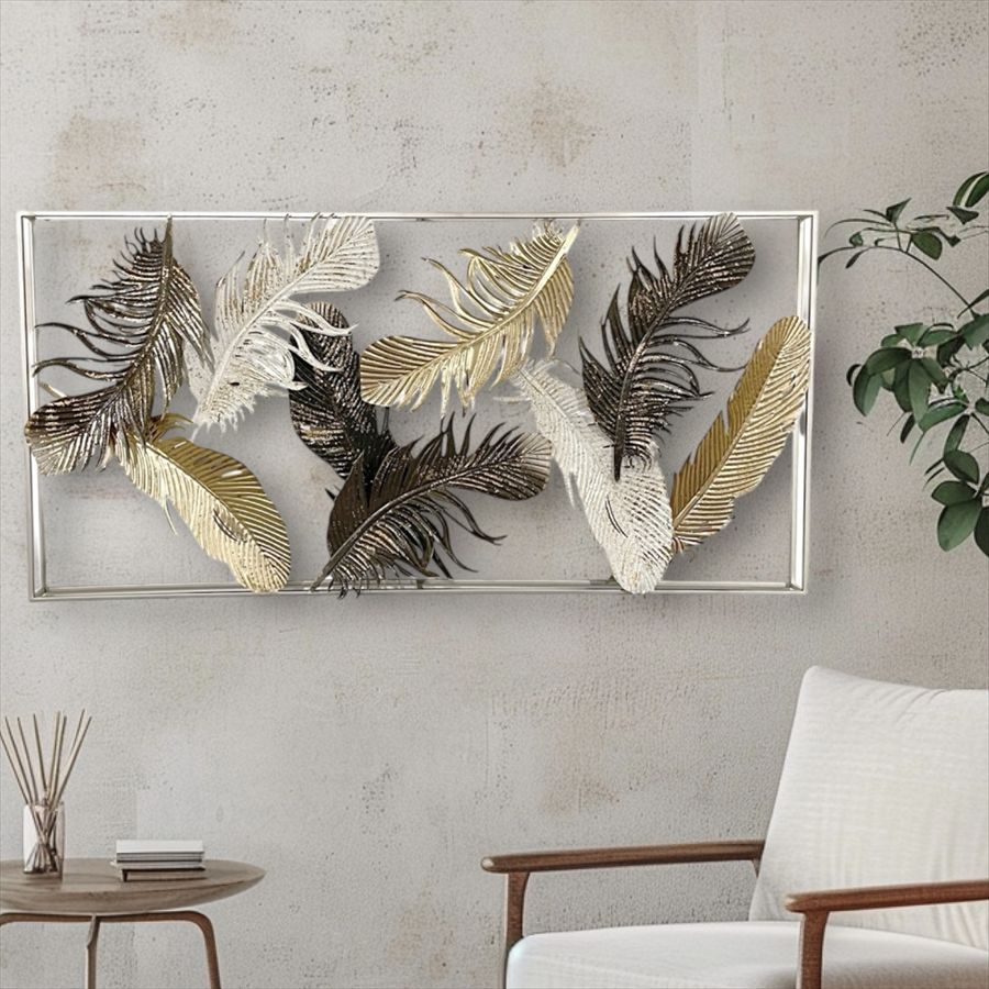 アイアン ウォールデコレーション フェザー 縦横掛け可